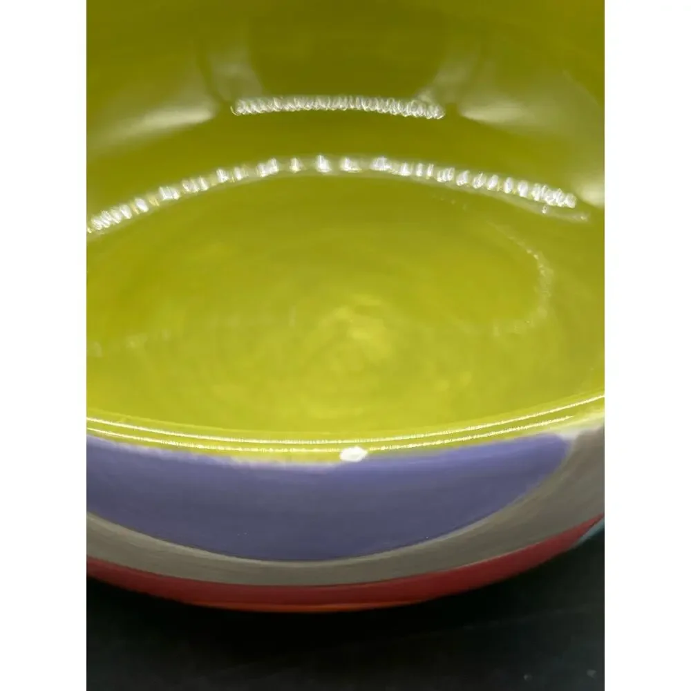 Pier 1 Urban Dot Earthenware Set of 2 Cereal Bowls 6” *Small Paint Chip on each